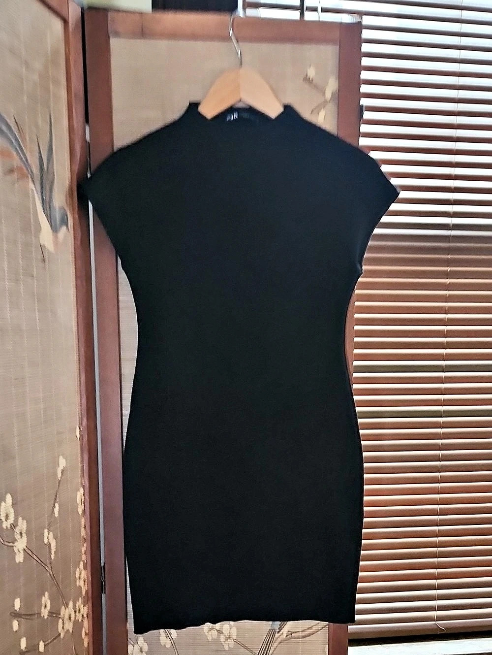 Zara Short Sleeve Mini Dress Black Medium